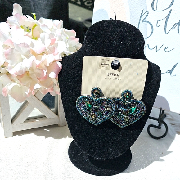 Earrings Bohemian Beaded Heart Earrings Elegant Wear Business Casual Resort Wear - Picture 2 of 9